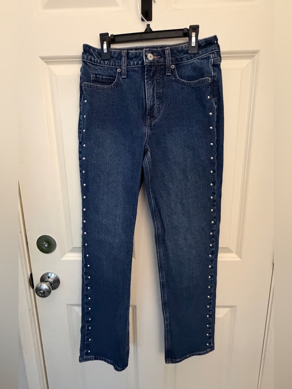 Old Navy Extra High-Rise Straight Studded Jeans Size 0 Petite